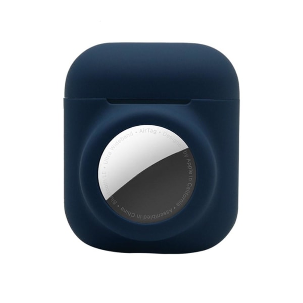 Silikonfodral för Apple AirPods Gen 1/2 med AirTag-ficka - Blå Blå