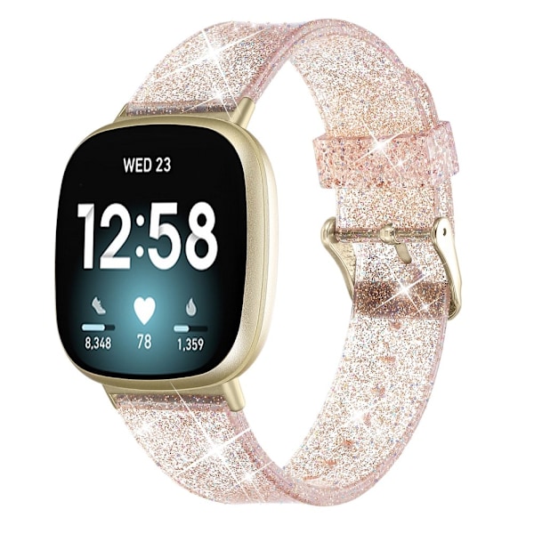 Glittrigt Fitbit Versa 3/Sense klockarmband - Guldfärgat Guld