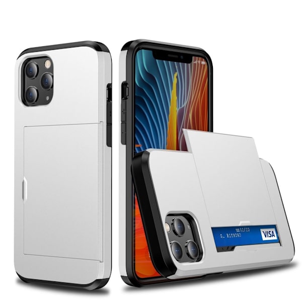 iPhone 12 Pro Max Skal med glidkortshållare - Vit Vit