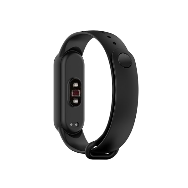 Glossy Silicone Watch Band for Xiaomi Mi Band 5 & 6 - Svart Svart