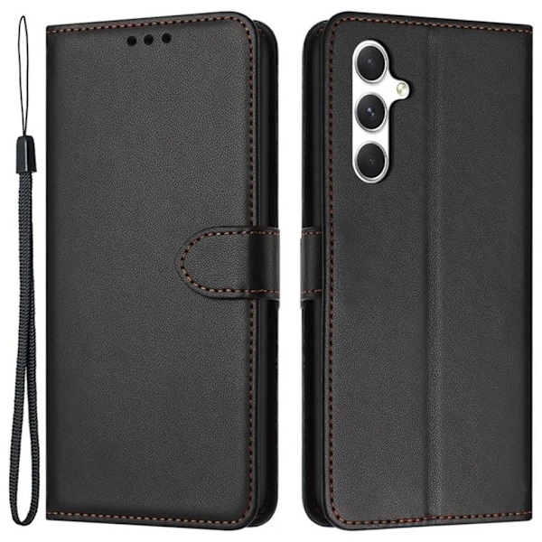 Samsung Galaxy S25 / S24 Plånboksfodral med handrem - Svart Svart