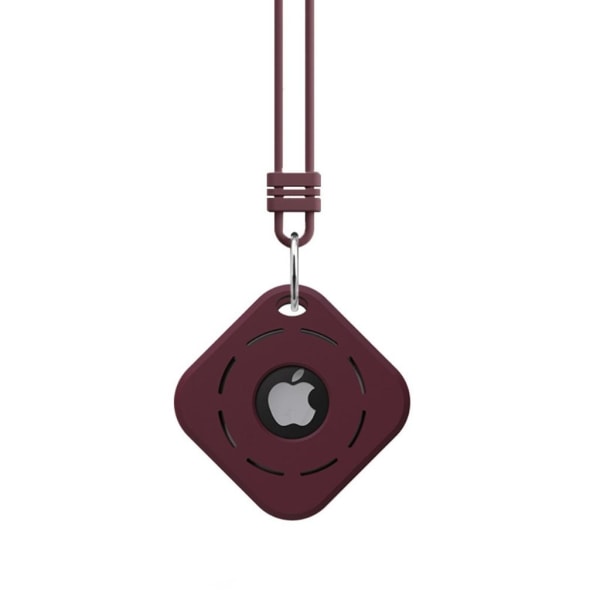Apple AirTag skal med en hållare - Vinröd Röd
