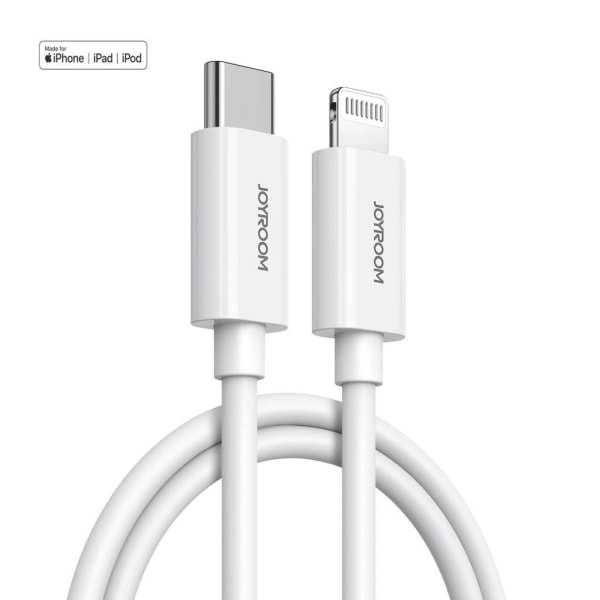 Joyroom USB-C till Lightning PD-kabel MFI för snabbladdning 27W, 1,2m - Vit Vit