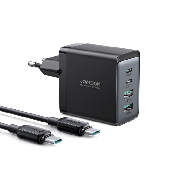 Joyroom snabbladdare, GaN Ultra, 67W, med USB-C-kabel 100W - mör grå