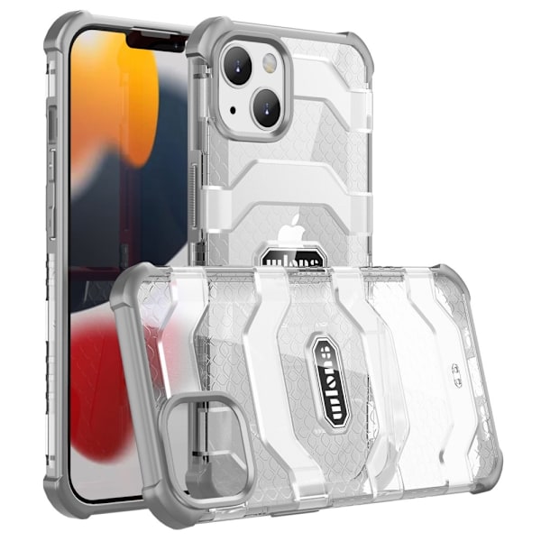 WLONS iPhone 14 Plus Anti-Fingerprint Hybrid Protective Skal - Grå grå