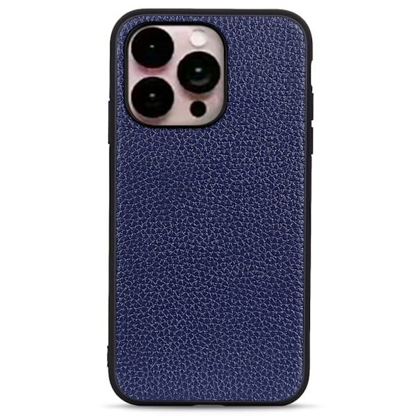 Genuine Leather iPhone 14 Pro Max Skal - Blå Blå
