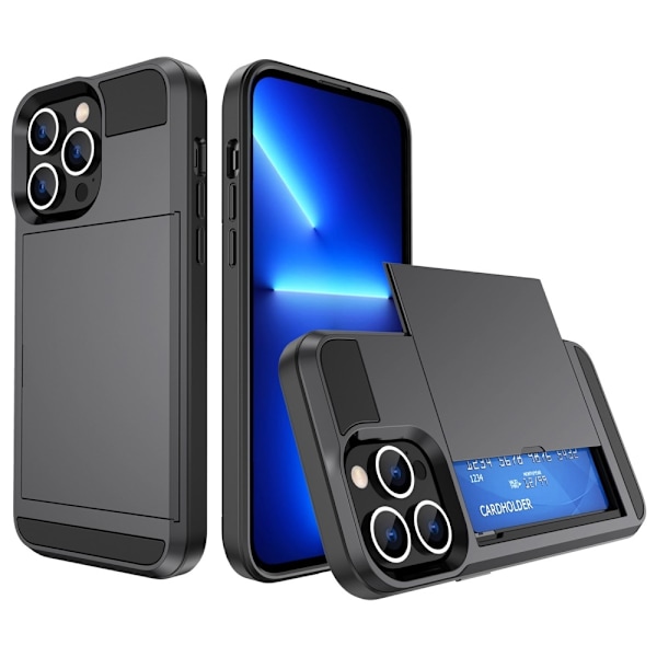iPhone 14 Pro Max Skal med kortfack - Grå grå