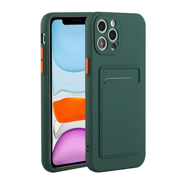 IPhone 12 Pro Max skal med en korthållare - Grönt Grön