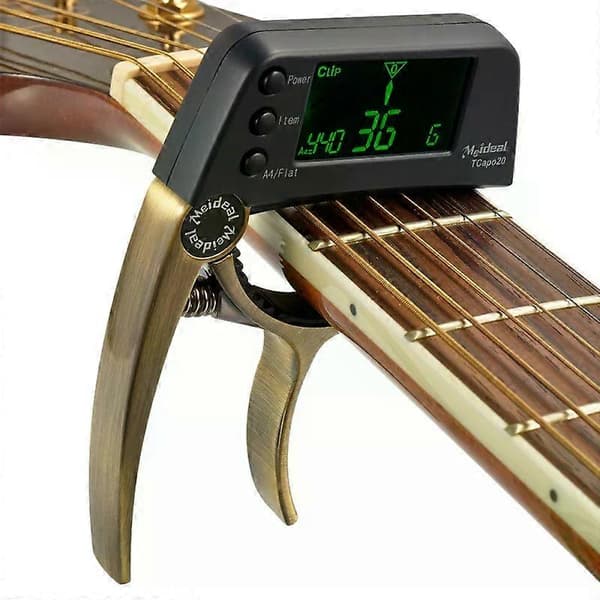 Multifunktionell 2-i-1 gitarrstämmare gitarrkapo TCapo20 med LCD för akustisk gitarr elbas aluminiumlegering A01