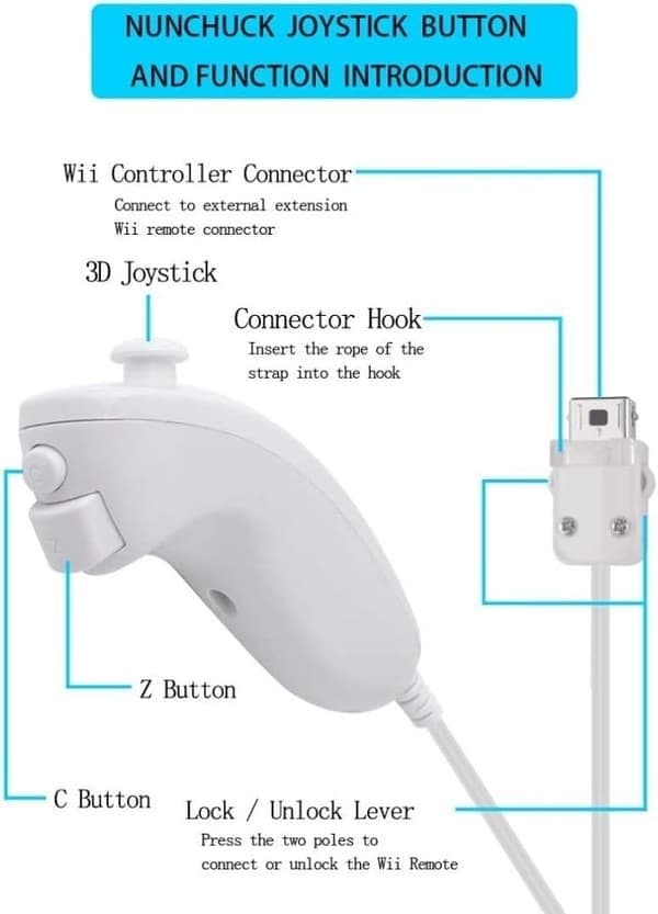 2-pack trådlös handkontroll och Nunchuck för Wii- och Wii U-konsoler