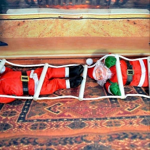Tomte fylld julklättring rep hängande prydnad julgransdekoration tomtedocka