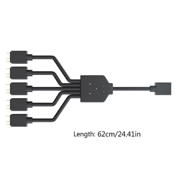 ARGB 1 til 5 3-benet 5V Fleksibel Blæser RGB Adapterkabel Computer Chassis Stik Splitter til MSI