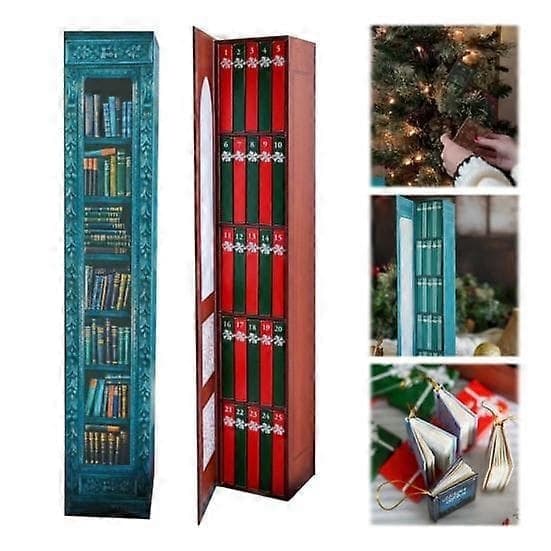 Mini bokpynt adventskalender 2026 julekalender med 24 bøker brun brown