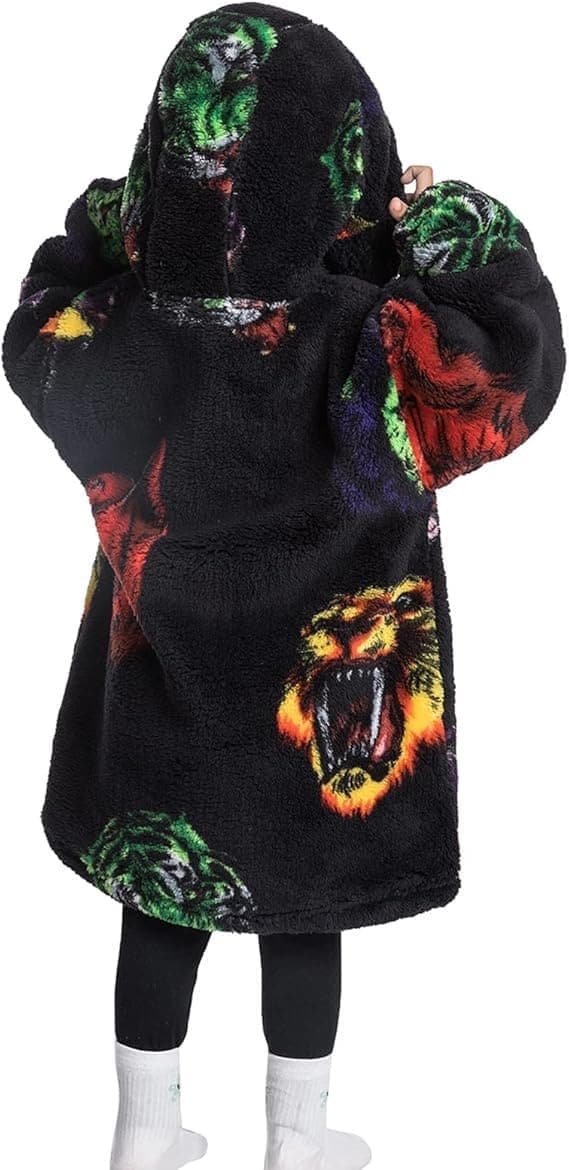 Barnas overdimensjonerte teppegenser, små jenter gutter koselig fleece hettegenser, fluffy gigantisk genser for småbarn