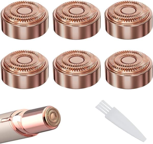 Erstatningshoder Kompatible med Finishing Touch Flawless Generation 2 Ansiktshårfjerner for Lepper, Hake, Kinn og Nese av Poweka (6 Stykker)