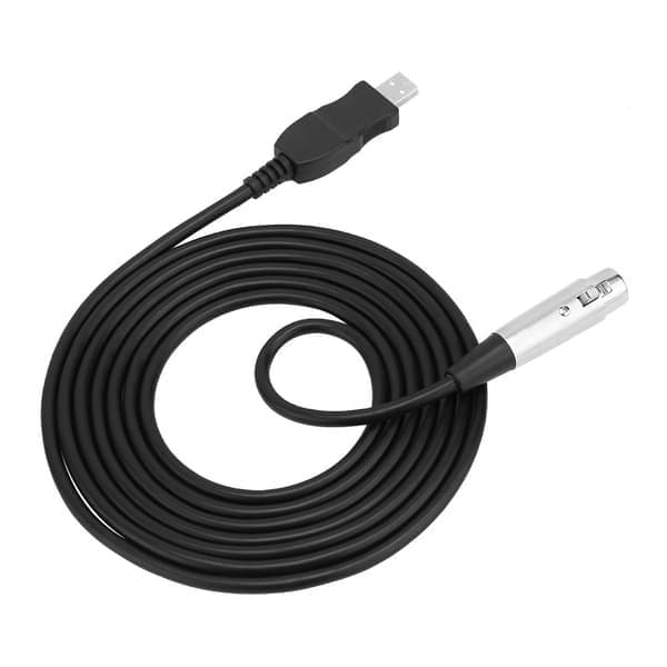 USB han til XLR hun mikrofon studie lydlinkkabeladapter sort