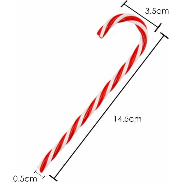 6 x 15 cm røde slikstokdekorationer til jul