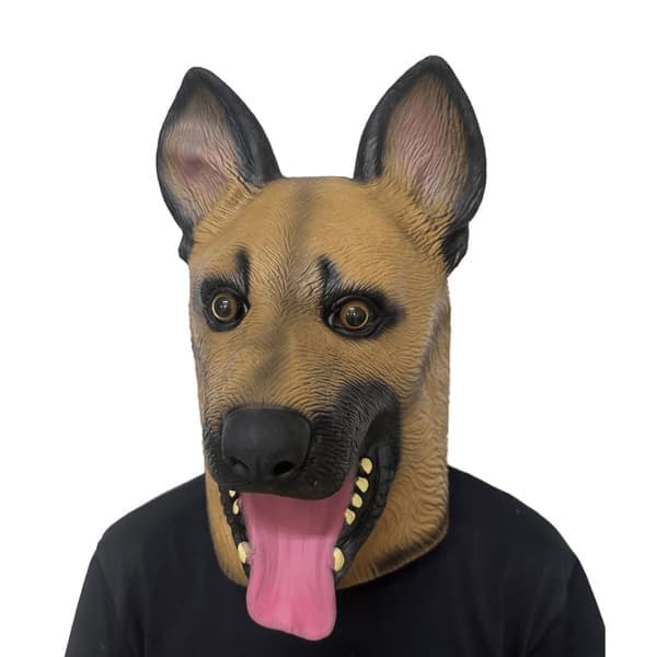 Halloween Kostymefest Latexmaske Dyrehode Tysk Schäferhund