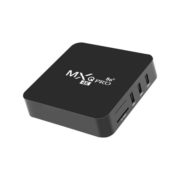 MXQ Pro 5G 4K Android TV 14.0 -boksi, RAM 1GB ROM 8GB Android Smart Box Dual 2.4G/5G Band WiFi Quad Core Kotimediasoitin