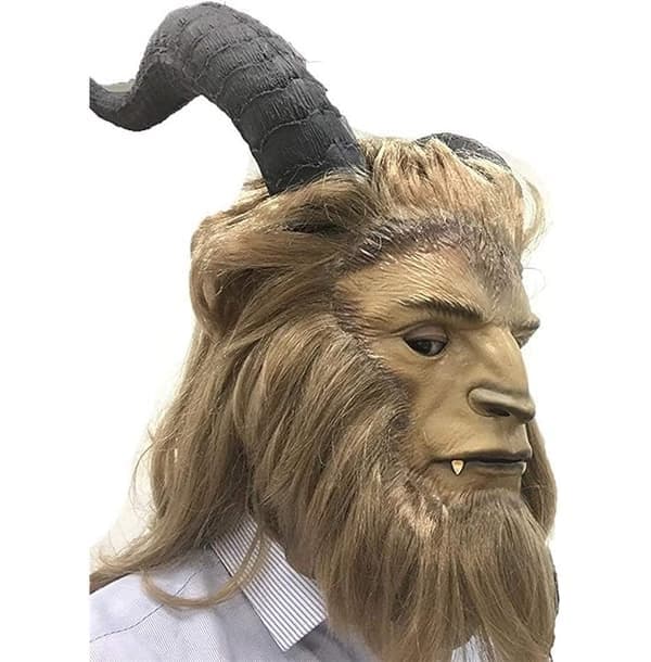 Beast Mask Beast Cosplay Maske med Paryk til Voksne 53-63CM
