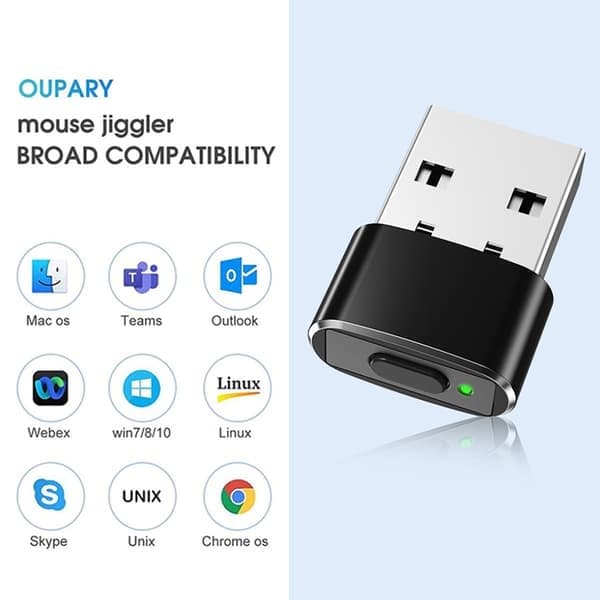 USB Mus Jiggler Uopdagelig Mus Mover sort