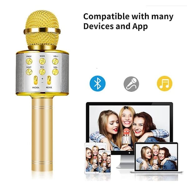 Sininen karaokemikrofoni, mikrofoni lapsille, hauskoja leluja 3-12-vuotiaille lapsille