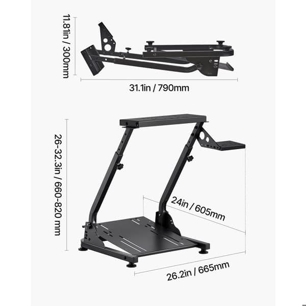 Fällbart och justerbart rattstöd för simulator - Duoku - Kompatibelt med Logitech G29-G27-G920-Thrustmaster T300RS