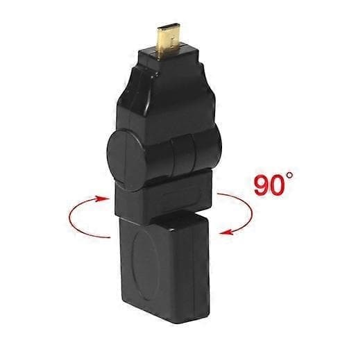 Micro HDMI hann til HDMI hunn 90 180 graders svingbar rettvinklet adapter