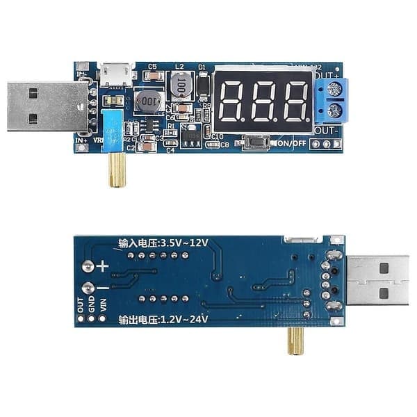 6 stk. USB Buck Boost Converter 3.5V-12V til 1.2V-24V DC-DC Step Up Strømforsyningsmodul Spændingsregulering