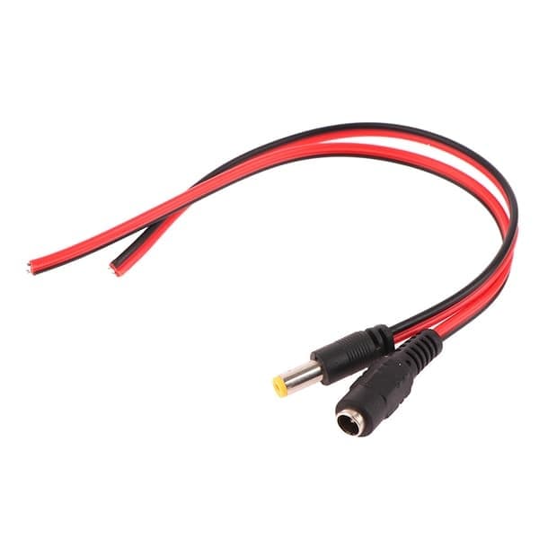 5 stk. DC strøm han-hun kabel 12V stik DC adapter kabelstik A A