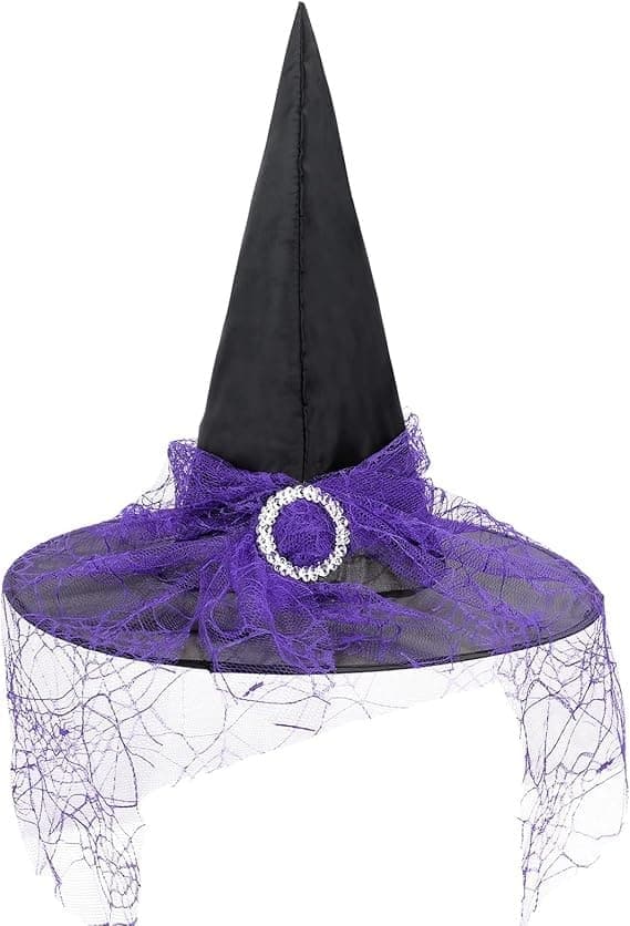 Halloween heksehue til kvinder Spids blonde Halloween kostume tilbehør til fest