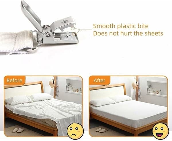 Justerbar lakansträckare (70 cm till 230 cm) - (Vit, 4 set)