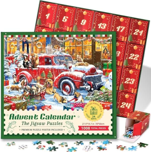 Adventskalender-puslespill 24 dager til jul Nedtelling Adventspuslespill E