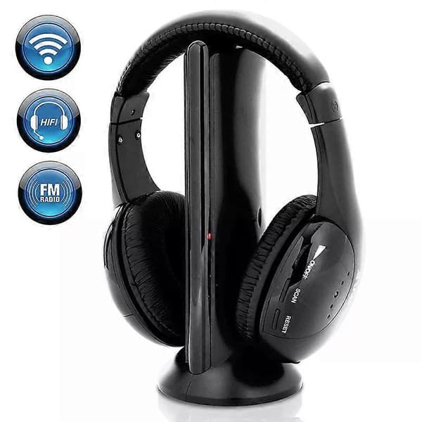 5-i-1 Trådlöst Headset Sladdlös RF Mic Radio Headset Högfidelitetsljud Trådlöst Headset För MP3 MP4 PC TV DVD CD
