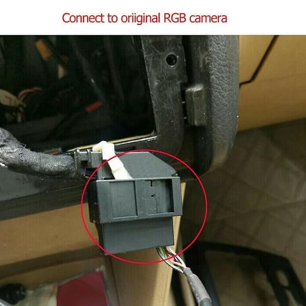 RGB till (RCA) AV CVBS Signalomvandlare Dekoderboxadapter för Fabriksmonterad Backkamera Tiguan Golf Svart