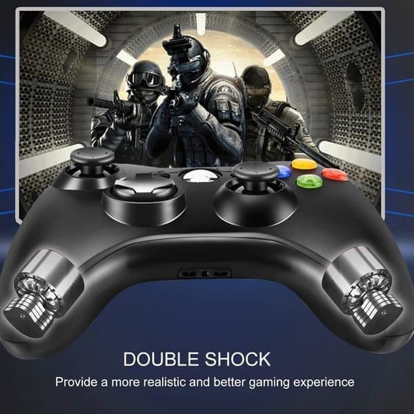 Kablet Xbox 360-controller med USB og dobbelt vibrationsfunktion, kompatibel med pc, Xbox 360 og Windows-systemer