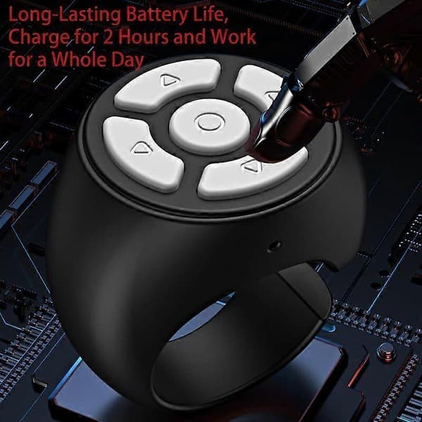 Trådløs Bluetooth-fjernkontroll for fingertupp, fjernkontroll for rulling av sidevender 2025 Ny Remote Control White