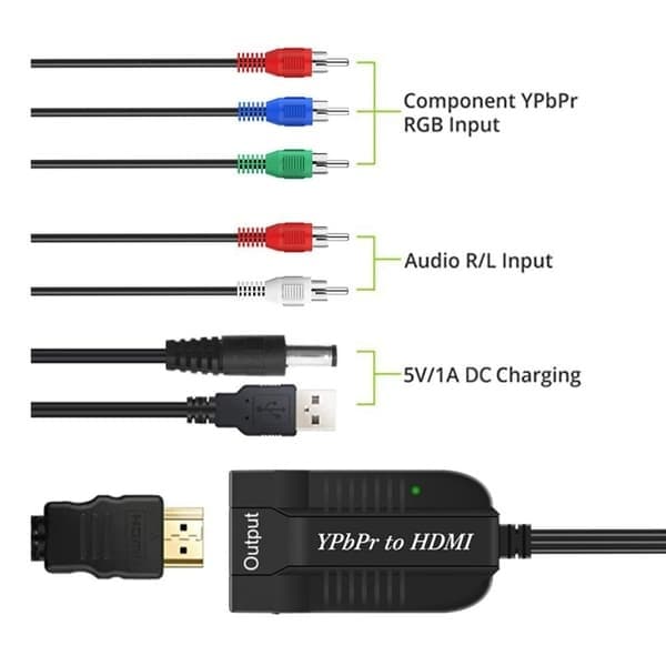 Konverter komponent til HDMI-adapter