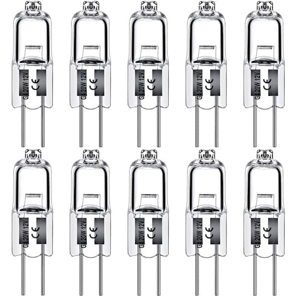 G4 Halogenlampor 12V - Varmvit - 20-pack 20st 20pcs 10W