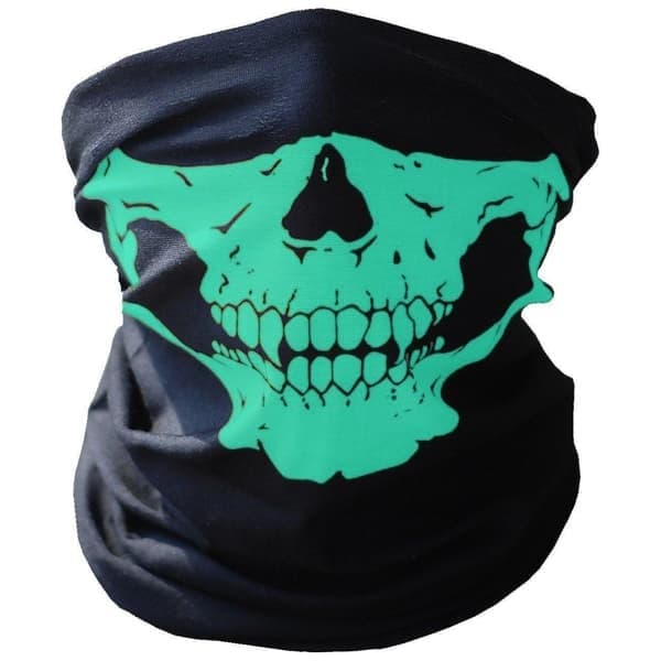Skelettmask / Halsduk / Sjal | Halloween - Skelettmask Grön