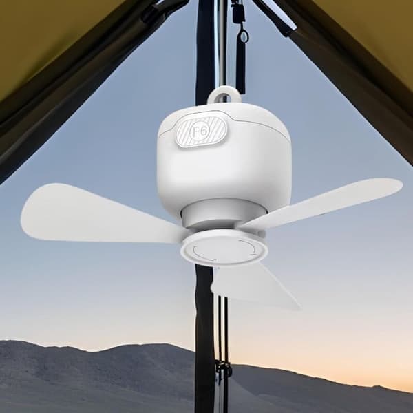 Bærbar loftventilator Hængende ventilator til pavillon - 3 hastigheder justerbar USB loftventilator til veranda, telt, autocamper, baldakin, udendørs, pavillon, soveværelse