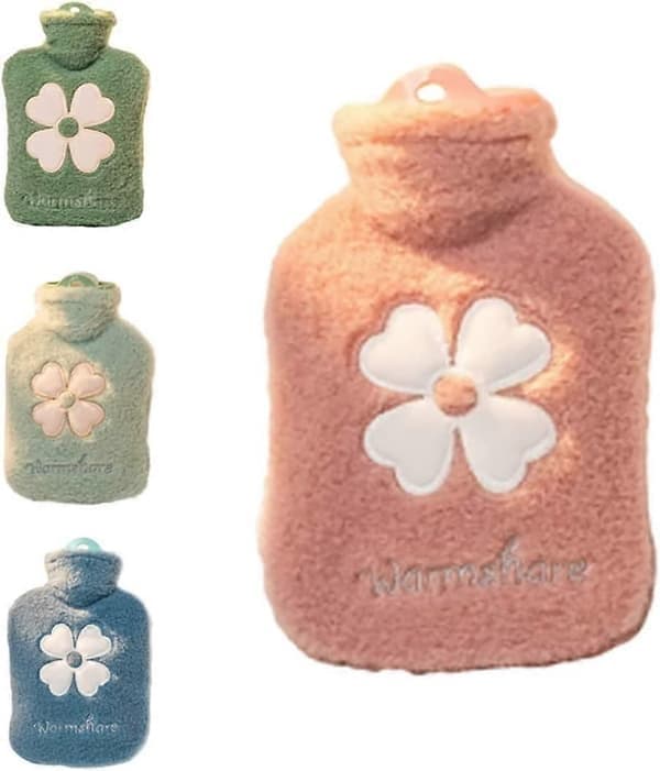 Varmeflaske tegneserie plysj bærbar mini 1000ML-rosa