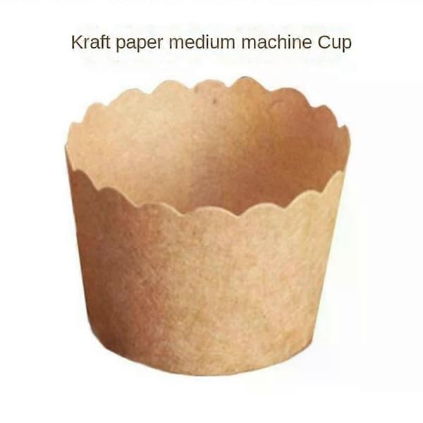 Middels kake muffinsformer Kraftpapir bakeemballasjeboks Brødforingspapirkopper Bryllupsfestdekorasjon Kakeform Style B
