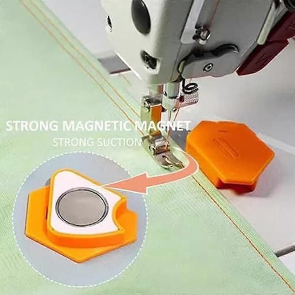 Magnetisk sømguide for symaskin, polygonal sterk magnetisk måler 2025 Ny Orange