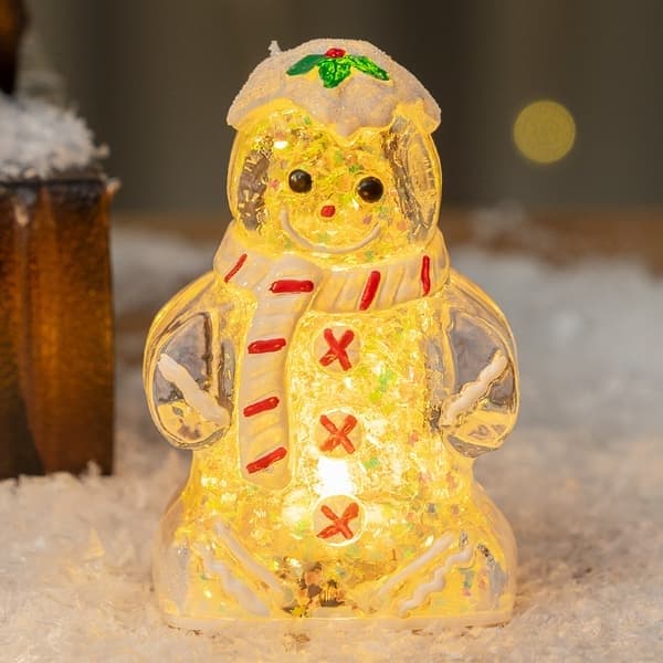 4-delt julelysdekorasjonssett: Søte pepperkakemenn og snømannpynt – Perfekt julegave