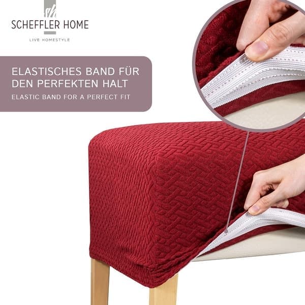 4-delt elastisk flanell stolovertrekk / antrasitt / gyngestol