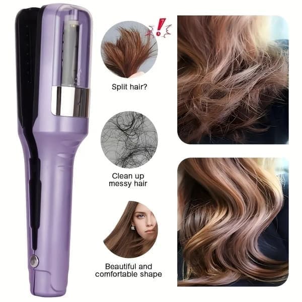 Genopladelig Split End Clipper – Ny, nem at bruge, bærbar hårklipper, der beskytter håret, perfekt til rejser sort sort sort black