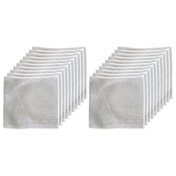 20x Grå Multifunktionelle Metaltråd Karklude Premium Nylon