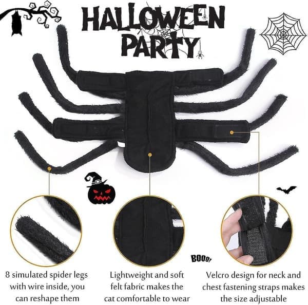 Halloween Edderkopphundkostyme for hunder og katter XL-FA-
