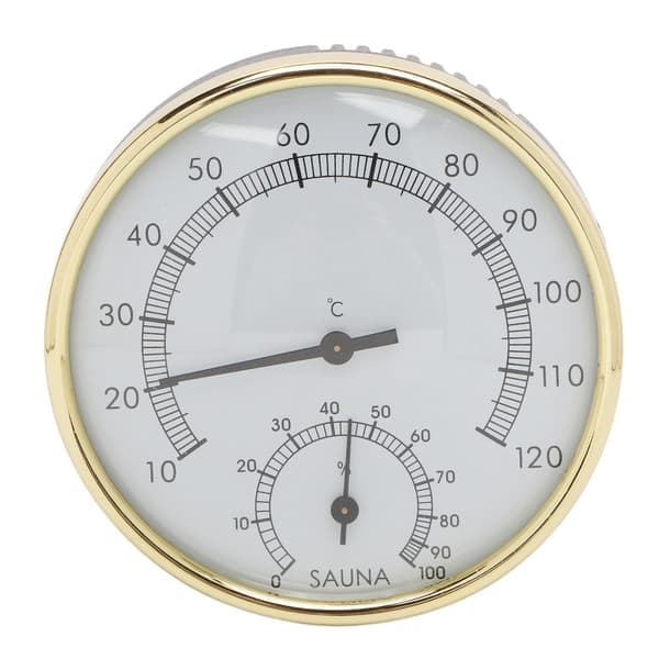 Bastu Termometer Väggmonterad Tydlig Skala Fysisk Induktion Rostfritt Stål Hygrometer